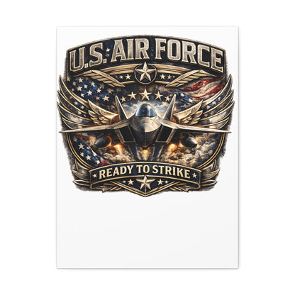 Stretched Canvas - U.S. Air Force "Ready to Strike" Fighter Jet Wall Art