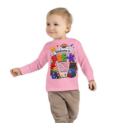 Welcome to Pre-K Toddler Long Sleeve Tee — Cute Back-to-School Preschool Shirt