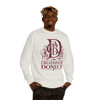 Crewneck Sweatshirt — Creations by Donece™ Burgundy Monogram Logo