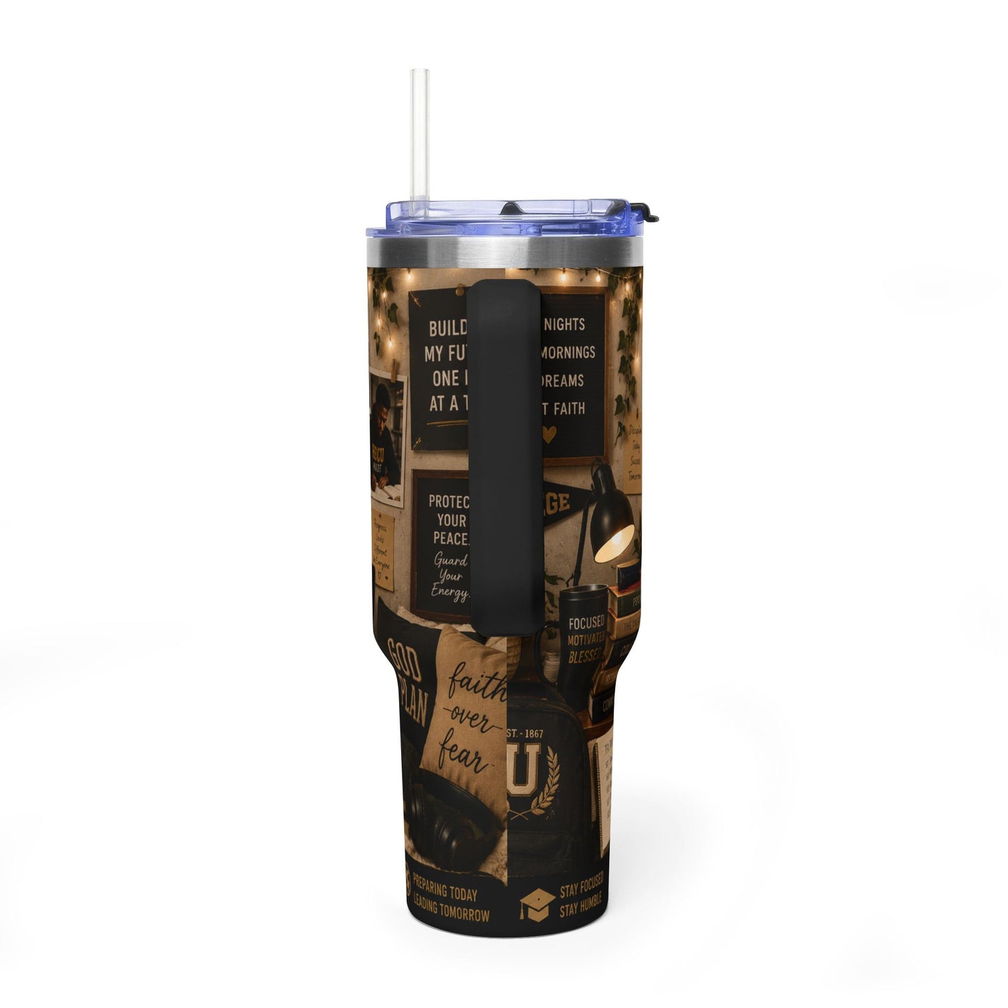 Dorm Room Dreams 40oz Vacuum Tumbler — Insulated College Travel Mug