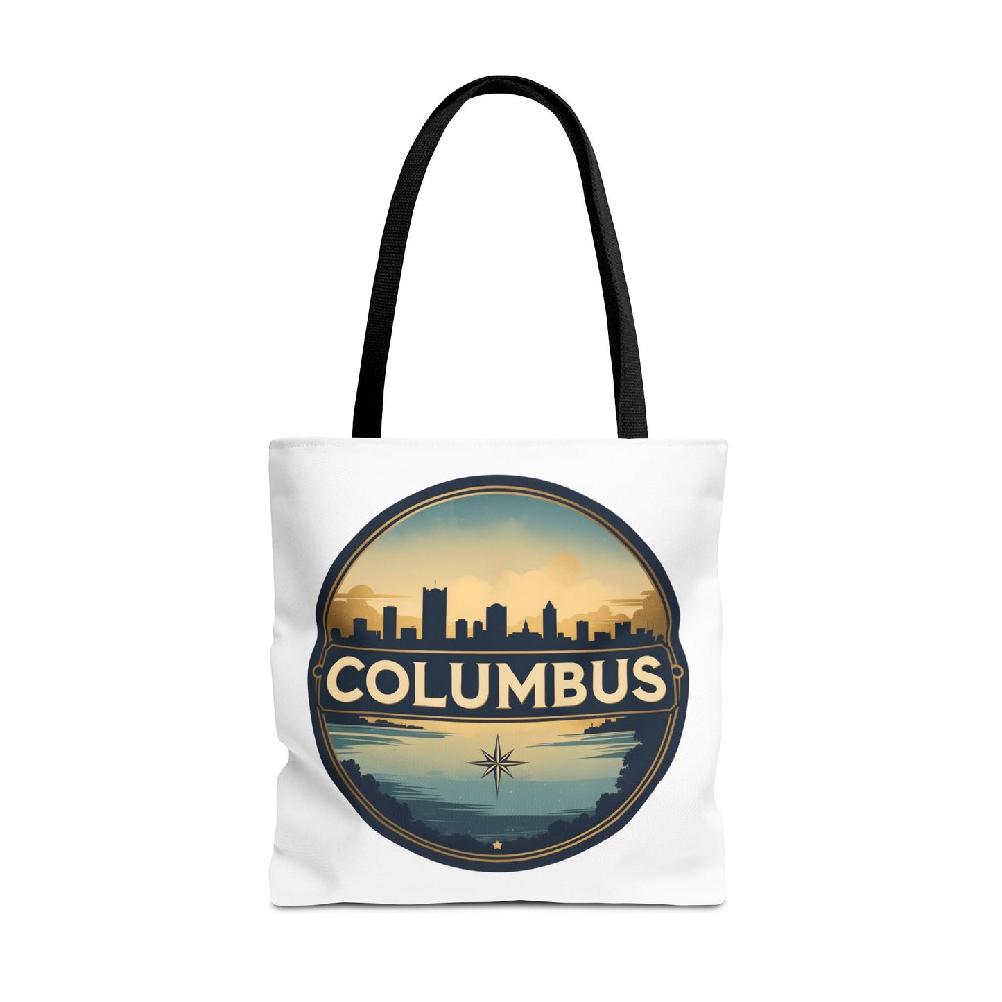 Columbus Skyline Tote Bag — Retro Cityscape Canvas Tote