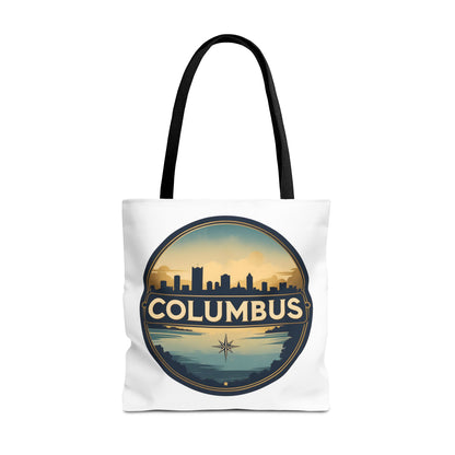Columbus Skyline Tote Bag — Retro Cityscape Canvas Tote