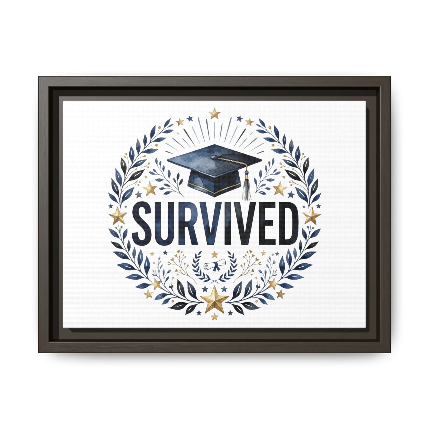 Graduation 'Survived' Framed Canvas Art — Cap & Laurel Keepsake