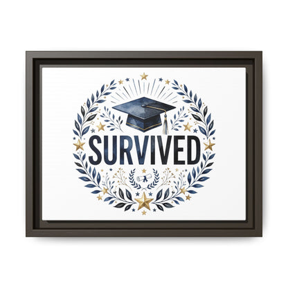 Graduation 'Survived' Framed Canvas Art — Cap & Laurel Keepsake