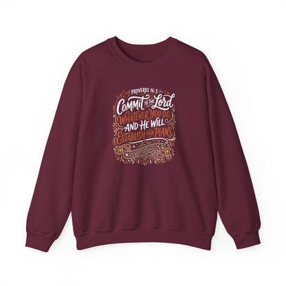 Proverbs 16:3 Commit to the Lord Christian  Sweatshirt