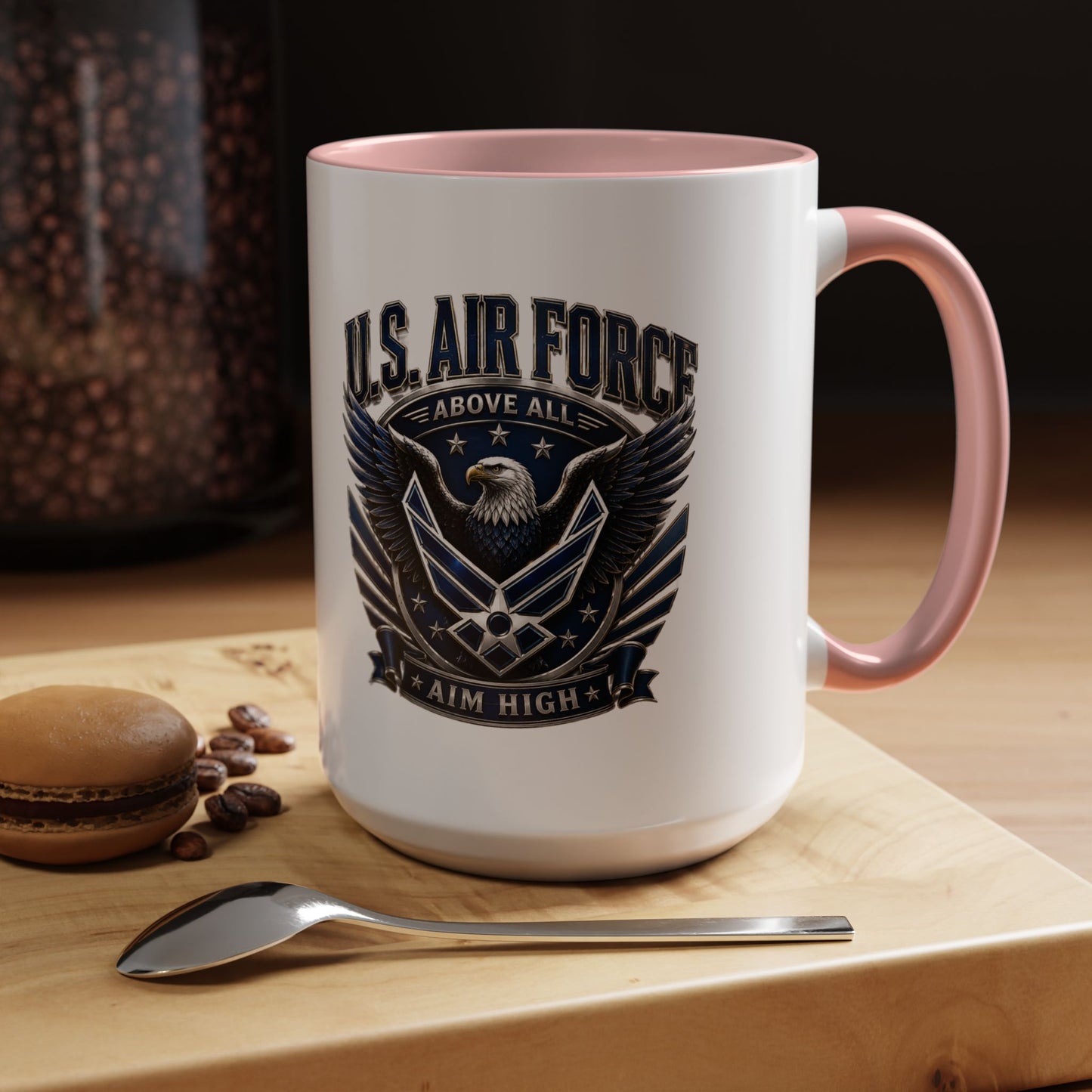 U.S. Air Force Eagle Coffee Mug – "Aim High" Accent Ceramic Mug (11/15oz)