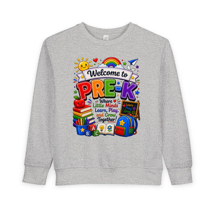 Welcome to Pre-K Toddler Sweatshirt – Colorful Back-to-School Pre-K Kids Crewneck