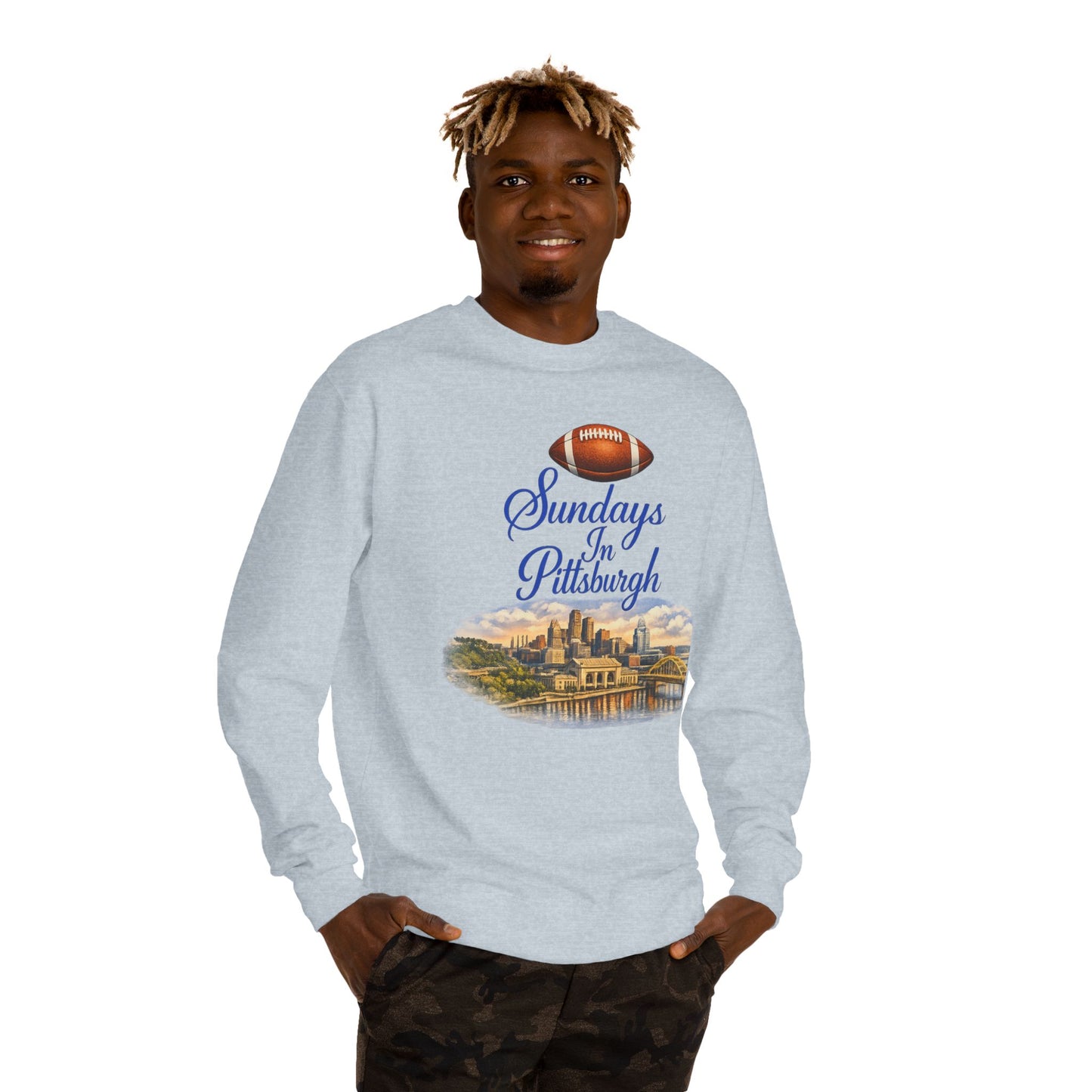 Sundays in Pittsburgh Sweatshirt — City Skyline Football Crewneck