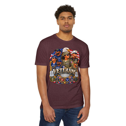 Veterans Tribute T-Shirt – Patriotic Military Emblems & Eagle Design
