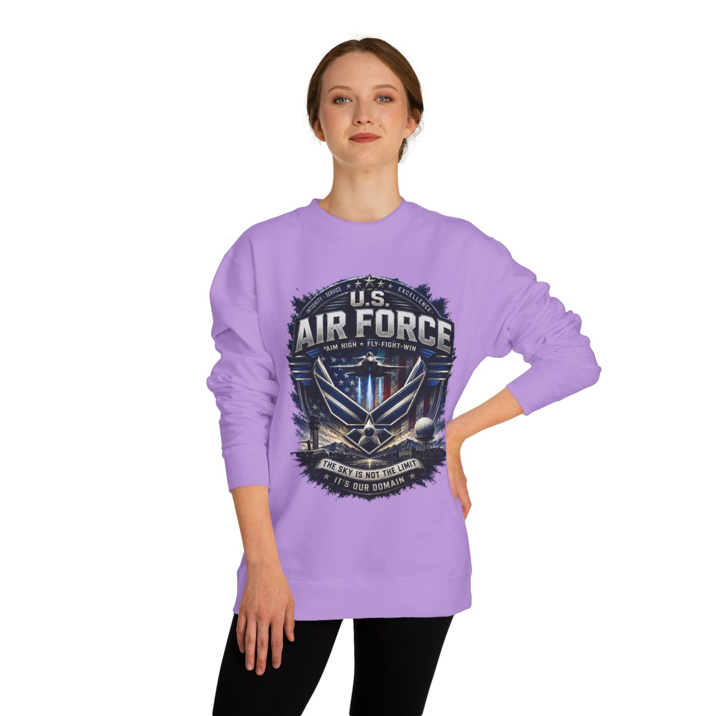 Air Force Crewneck Sweatshirt - U.S. Military Emblem Graphic