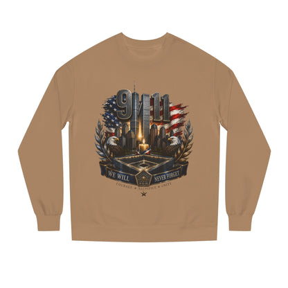 9/11 Memorial Crewneck Sweatshirt — We Will Never Forget Tribute