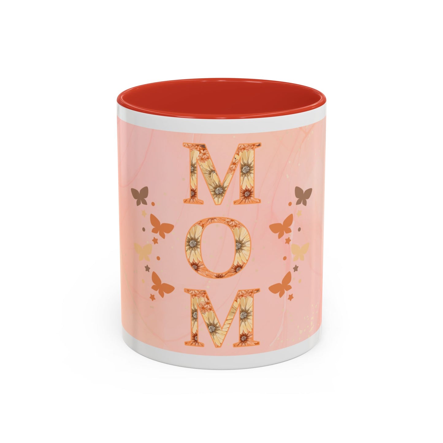 Mom Floral Accent Coffee Mug – Pink Butterfly Mother's Day Gift (11/15oz)