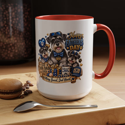 Father's Day Dog Dad Coffee Mug — "Happy Father's Day" Accent Mug (11/15oz)