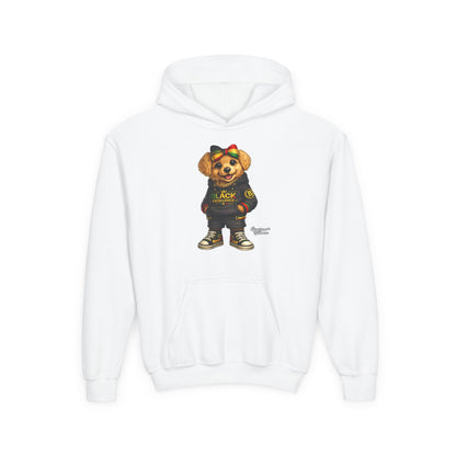 Youth Hoodie — Black Excellence Bear Graphic Sweatshirt (Kids)