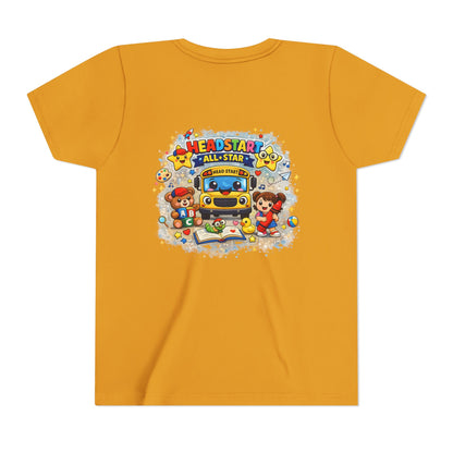 Youth Tee — "Headstart All-Star" Cute School Bus & Characters Back-to-School Shirt