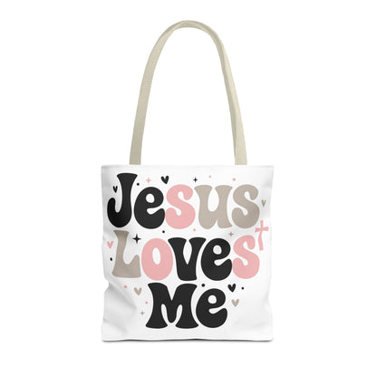 Jesus Loves Me Tote Bag - Faith-Inspired Christian Scripture Canvas Tote