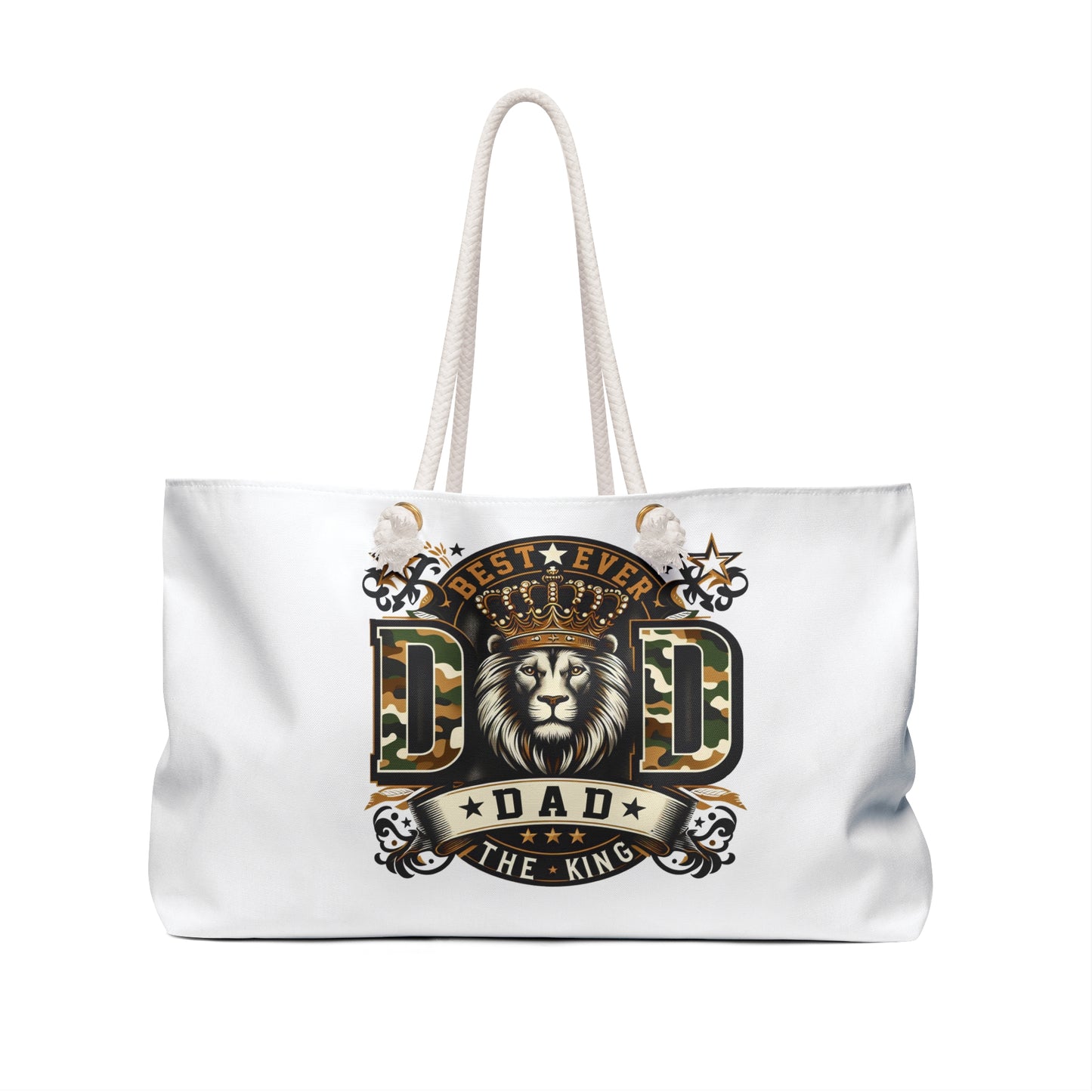 Best Ever Dad Weekender Bag — 'Dad the King' Lion Travel Tote