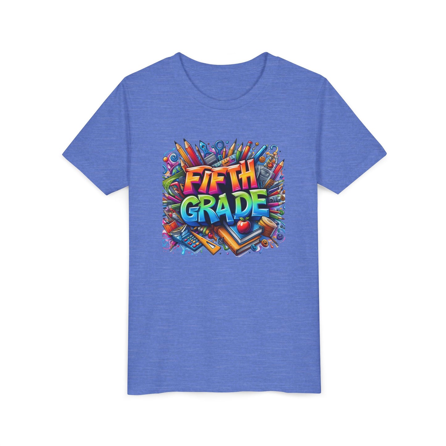 Fifth Grade Kid's Tee - Colorful School Supplies Back to School T-Shirt