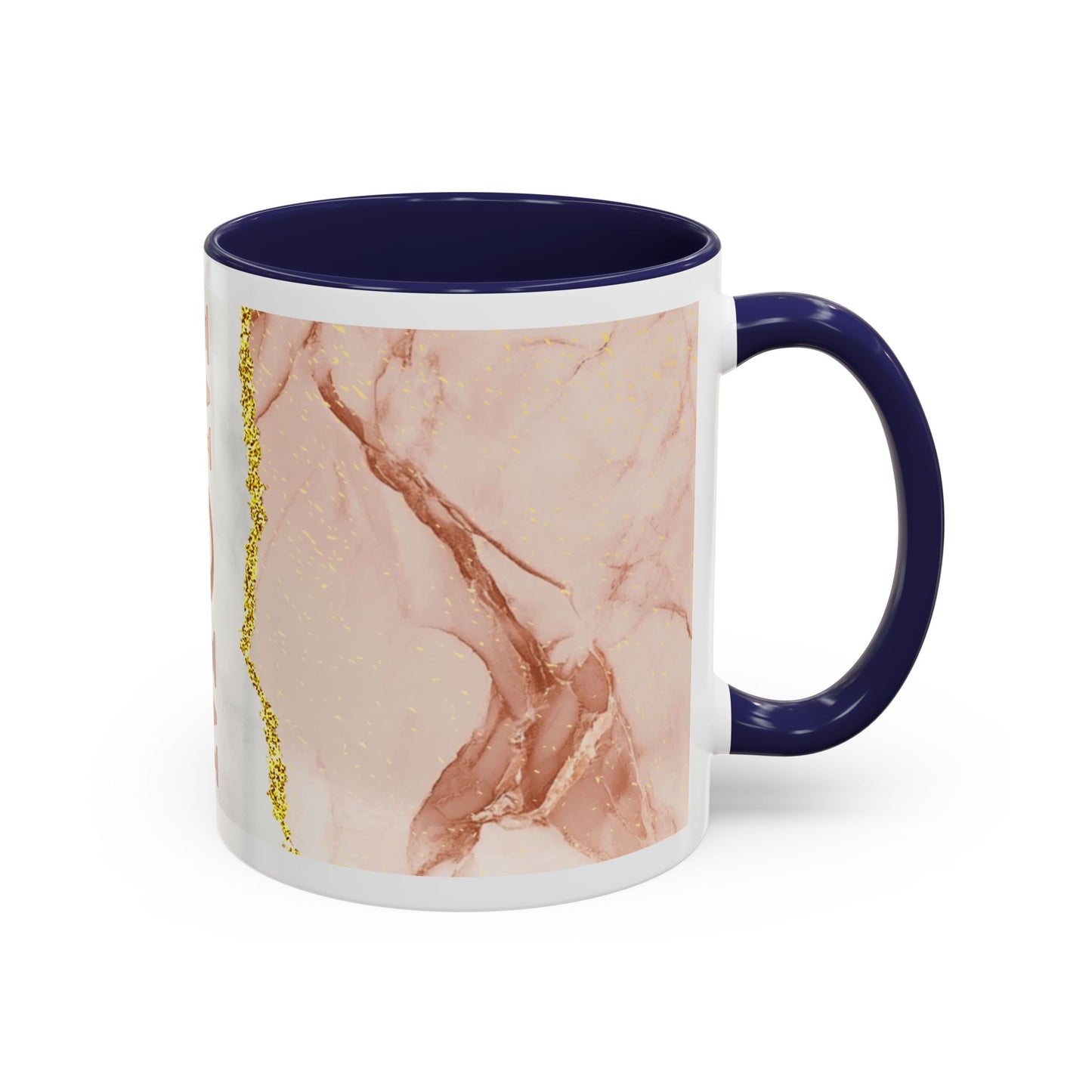 Mom Marble Accent Coffee Mug — Rose Gold & Gold Vein 11/15oz Gift