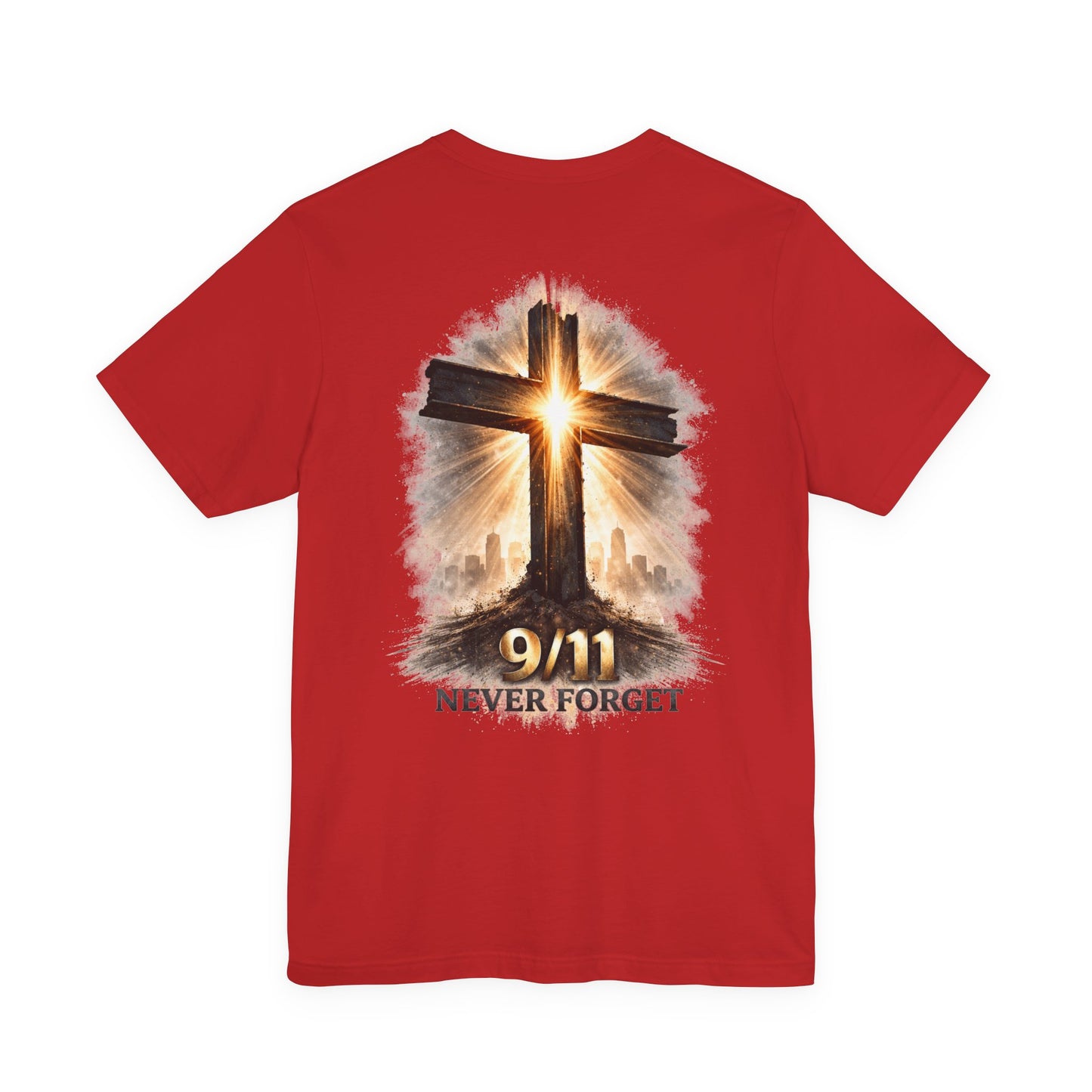 9/11 Never Forget T‑Shirt - Cross Memorial Tee