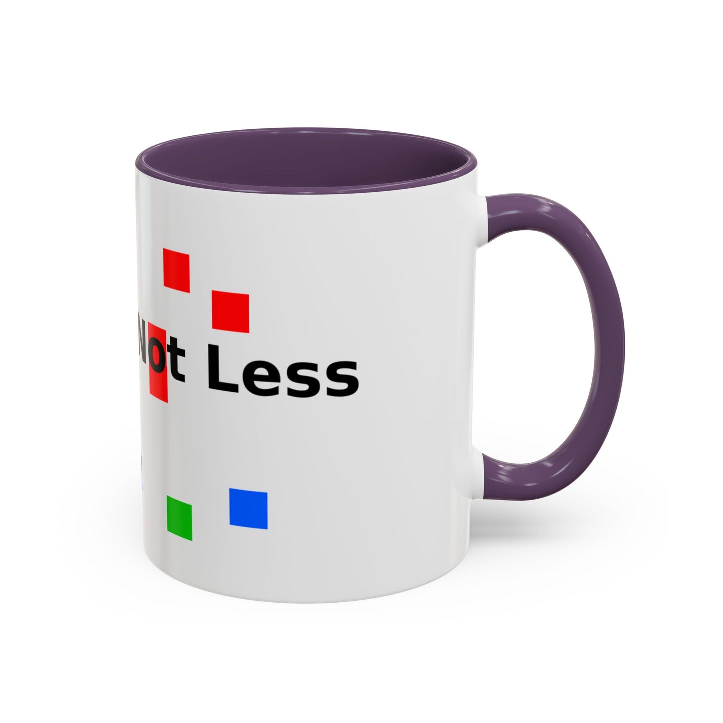 Accent Coffee Mug — 'Different Not Less' Pride-Inclusive Color Block Design (11/15oz)