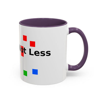 Accent Coffee Mug — 'Different Not Less' Pride-Inclusive Color Block Design (11/15oz)