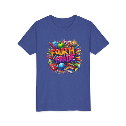 Fourth Grade Youth T‑Shirt – Colorful School Supplies Back to School Tee