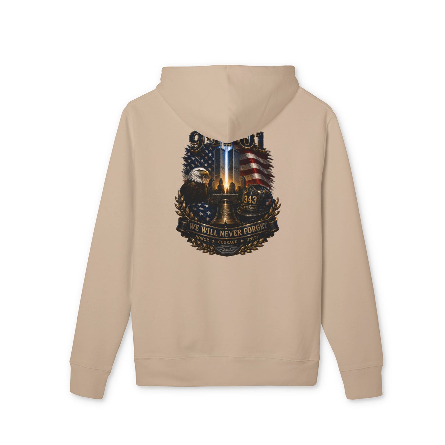 9/11 Memorial Hoodie — We Will Never Forget Tribute Pullover