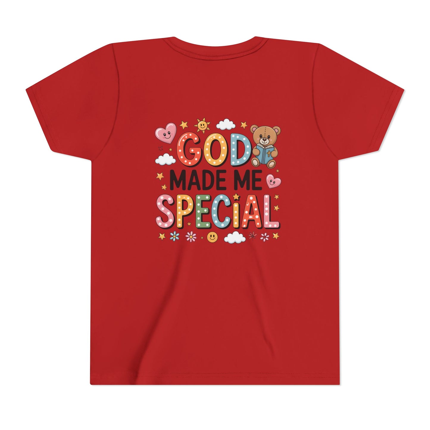 Youth Tee — "God Made Me Special" Cute Christian Kids T-Shirt