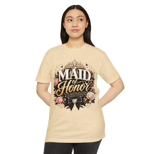 Maid of Honor T-Shirt — Floral Bridal Party Tee
