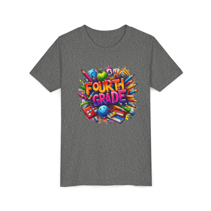 Fourth Grade Youth T‑Shirt – Colorful School Supplies Back to School Tee