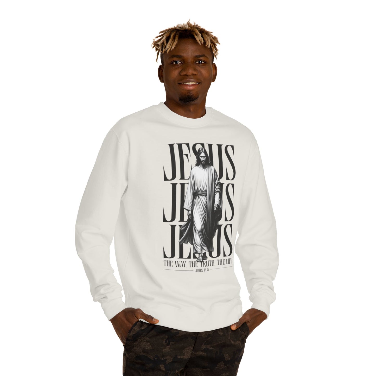 Jesus Crewneck Sweatshirt – The Way The Truth The Life Graphic