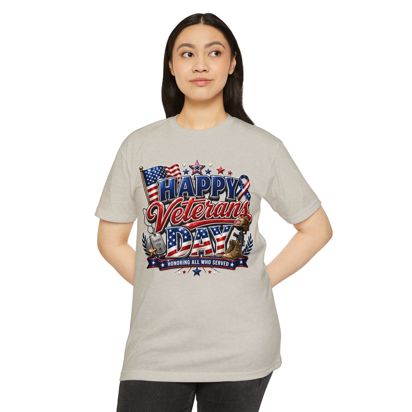 Veterans Day T-Shirt - "Happy Veterans Day" Patriotic Military Tribute Tee
