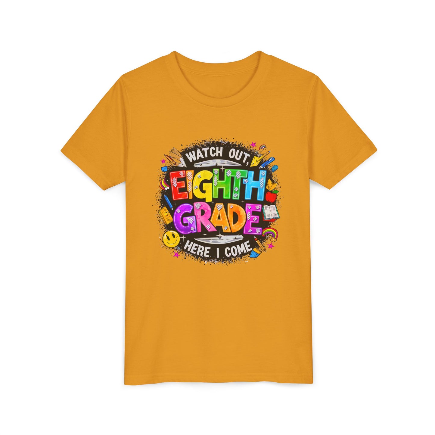 Eighth Grade Kids T‑Shirt — "Watch Out, Eighth Grade Here I Come" Back-to-School Tee