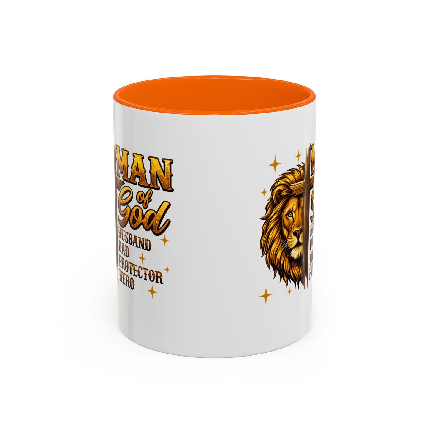 Man of God Lion Coffee Mug — 'Man of God' Religious Gift for Husband, Dad, Protector