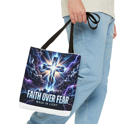 Faith Over Fear Cross Tote Bag