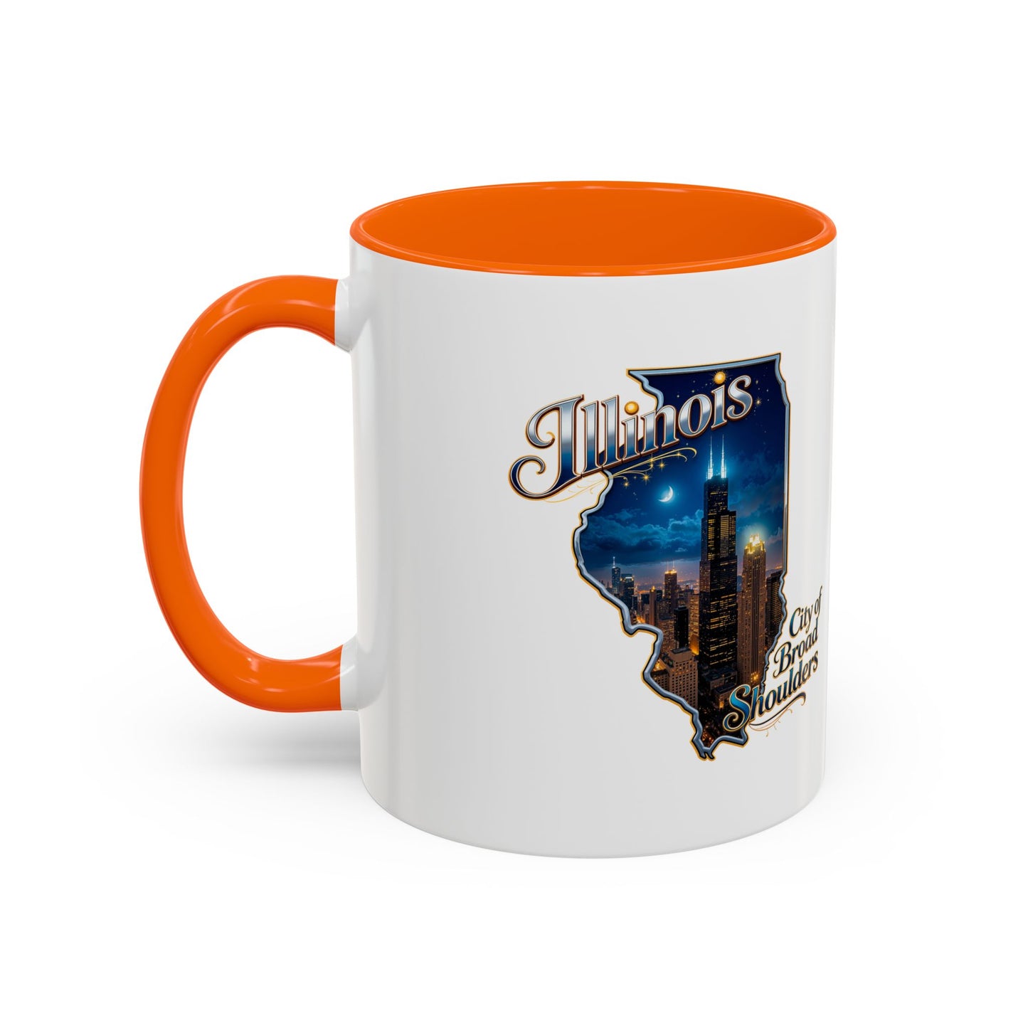 Illinois Skyline Accent Coffee Mug – City of Broad Shoulders Chicago Design (11/15oz)