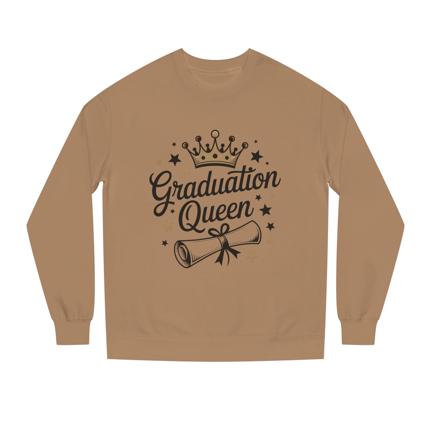 Graduation Queen Crewneck Sweatshirt — Crown & Diploma Celebration Pullover