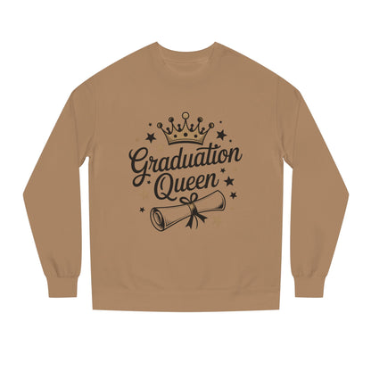 Graduation Queen Crewneck Sweatshirt — Crown & Diploma Celebration Pullover