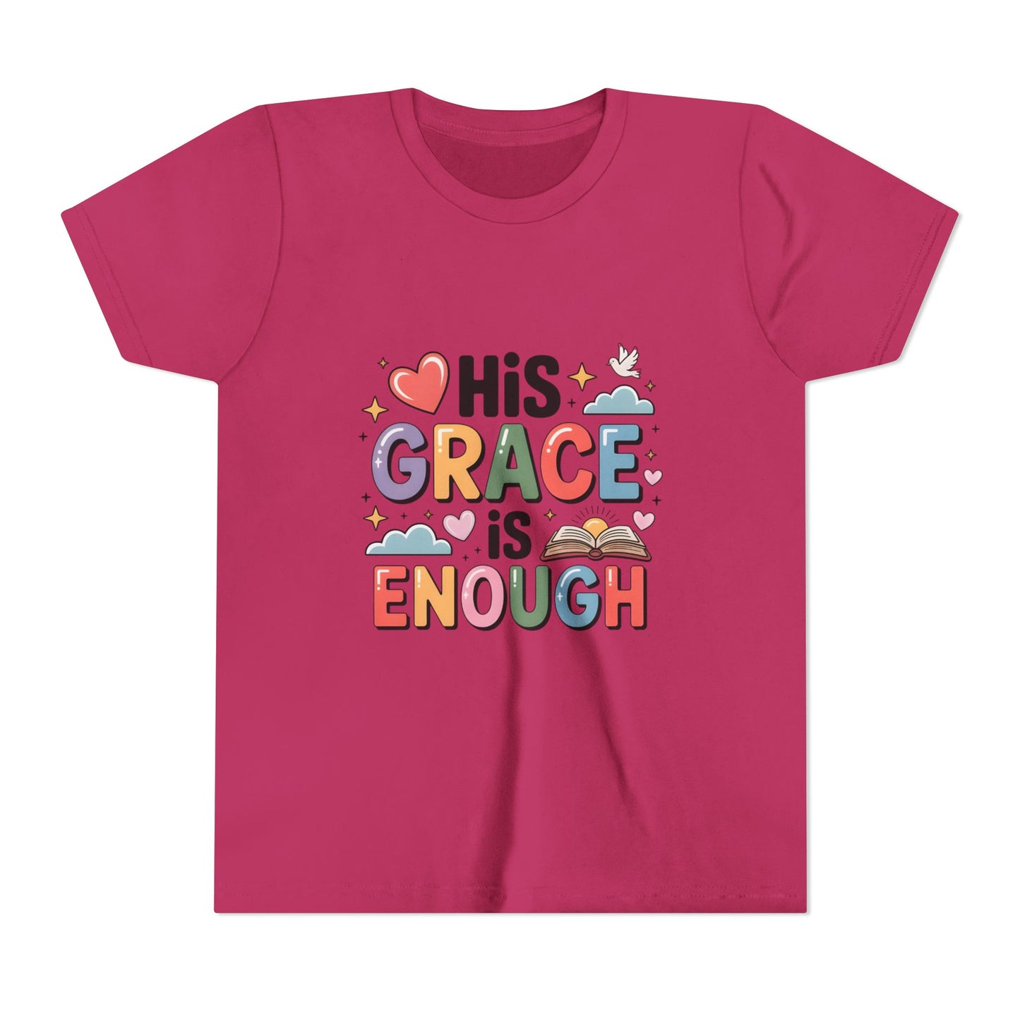 His Grace Is Enough Youth Tee — Christian Kids Inspirational Shirt