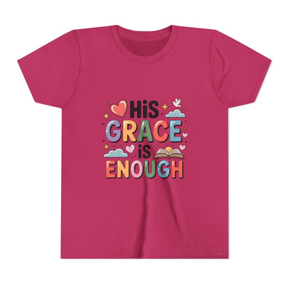 His Grace Is Enough Youth Tee — Christian Kids Inspirational Shirt