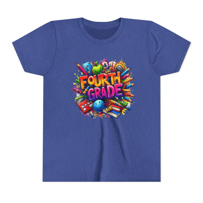 Fourth Grade Youth T‑Shirt – Colorful School Supplies Back to School Tee