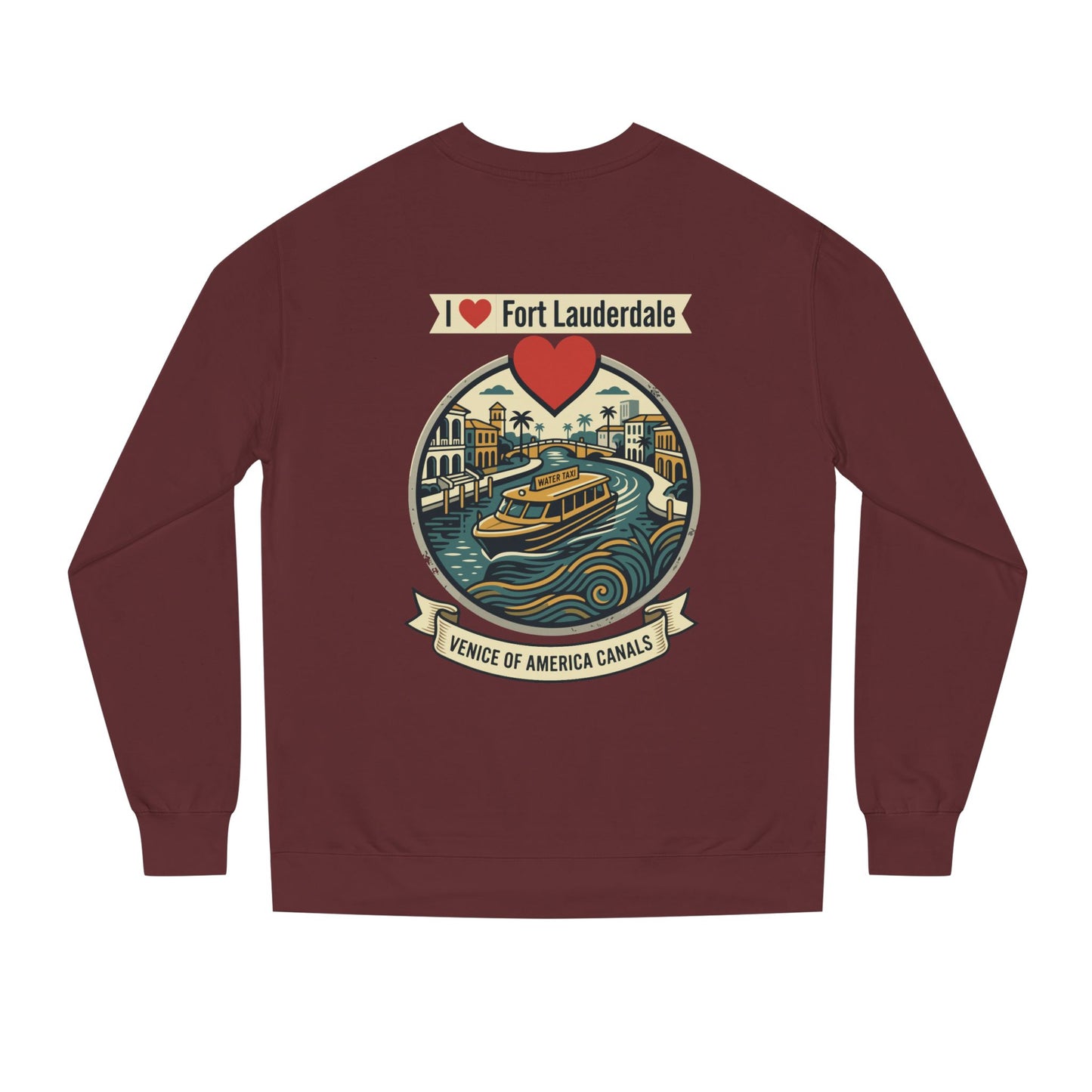 I  Fort Lauderdale Crewneck Sweatshirt — Venice of America Canals Graphic