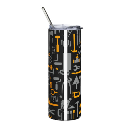 Tool Pattern 20oz Stainless Steel Tumbler — Construction Mechanic Gift
