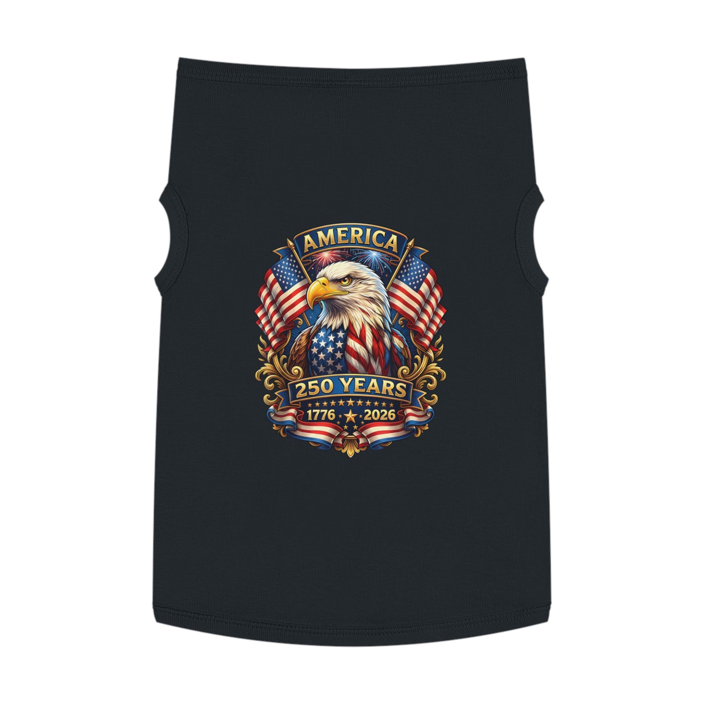 Patriotic Eagle Pet Tank Top – America 250 Years 1776-2026 Dog Shirt