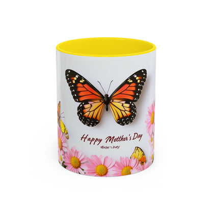 Mother's Day Butterfly Coffee Mug — "Happy Mother's Day" Floral 11/15oz Accent Mug