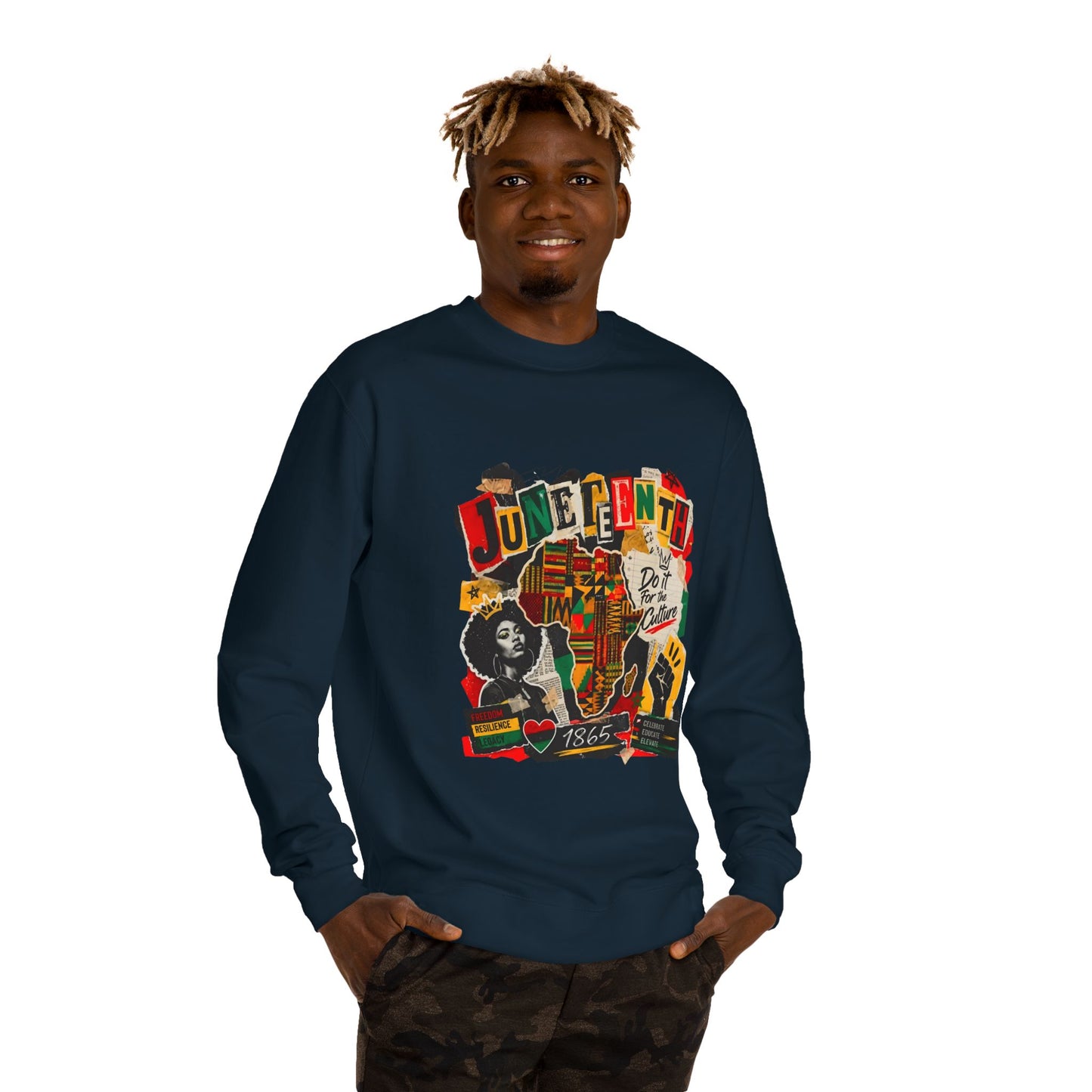 Juneteenth Celebration Sweatshirt — African Heritage '1865' Graphic Crewneck