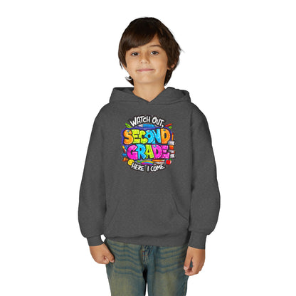 Second Grade Kids' Hoodie - "Watch Out Second Grade Here I Come" Back-to-School Sweatshirt