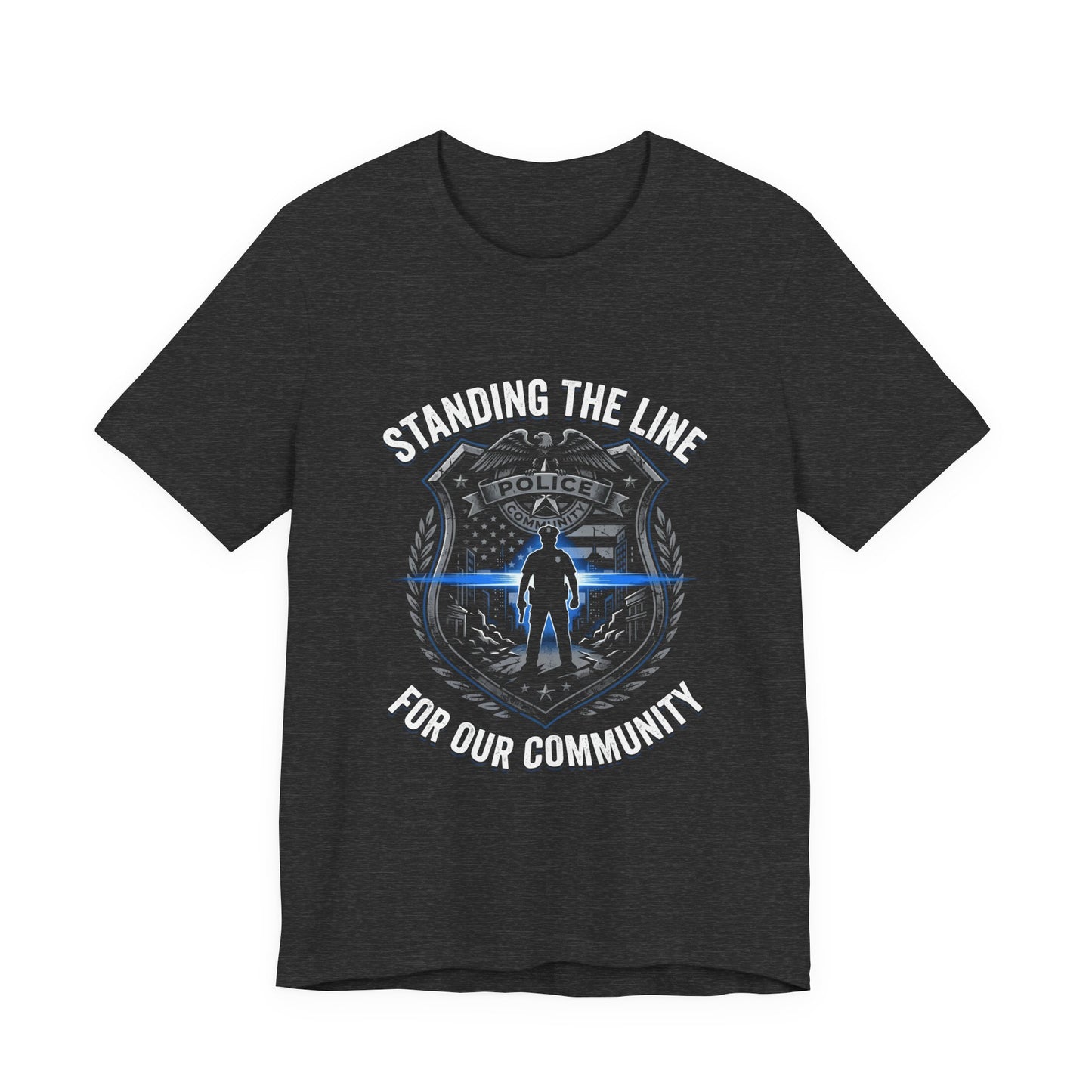 Police Thin Blue Line Badge T-Shirt — Support Law Enforcement Tee