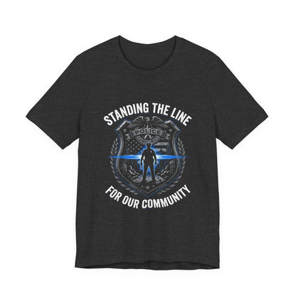 Police Thin Blue Line Badge T-Shirt — Support Law Enforcement Tee